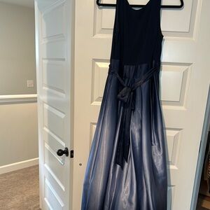 Elegant Asymmetrical Navy Dress